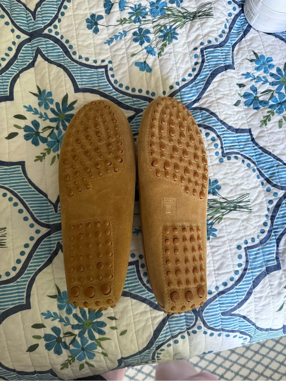 Suede Slip-On Loafers — Tan